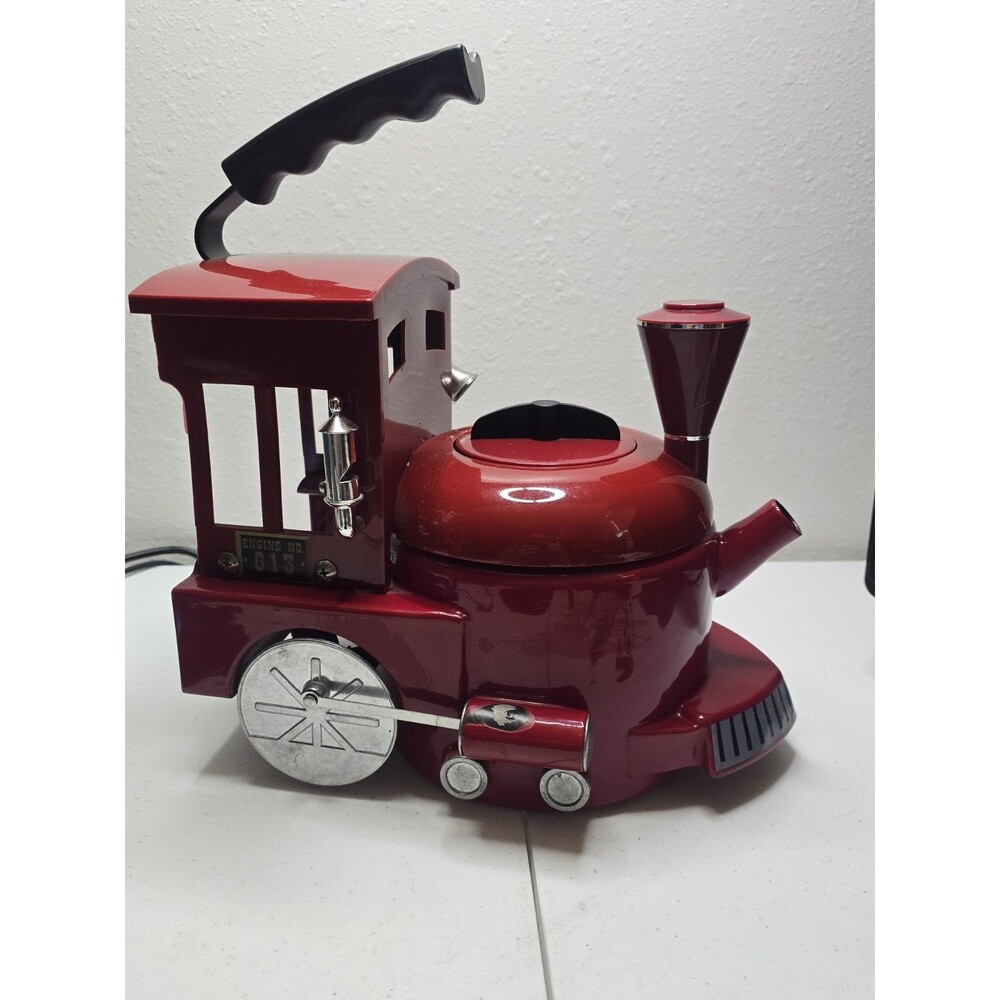 Kamenstein Tea Kettle Red Locomotive, Train Engine Tea Kettle Wheels Turn 12"